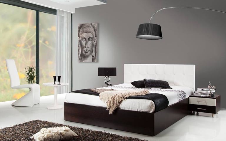 Bedroom With Box Bed And Fibre Rug by Swagita Bedroom Modern | Interior Design Photos & Ideas