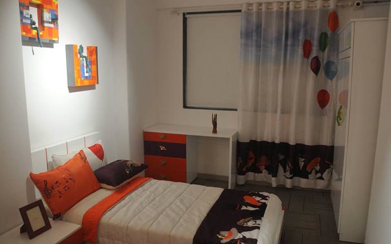 Small Bedroom With Single Bed And White Wardrobe by Swagita Bedroom Contemporary | Interior Design Photos & Ideas