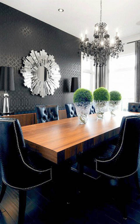 Modern leather finish dining room decor by ANTARANGNI INTERIOR P LTD Dining-room | Interior Design Photos & Ideas