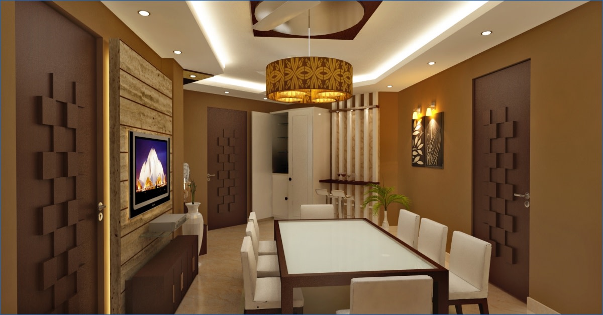 A Premium Dining Room With Wooden Furniture by Decor Dreams Dining-room | Interior Design Photos & Ideas