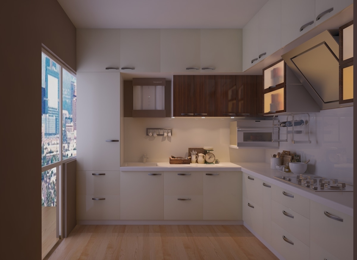 Modular L-Shaped kitchen by Megha Jain Modular-kitchen | Interior Design Photos & Ideas