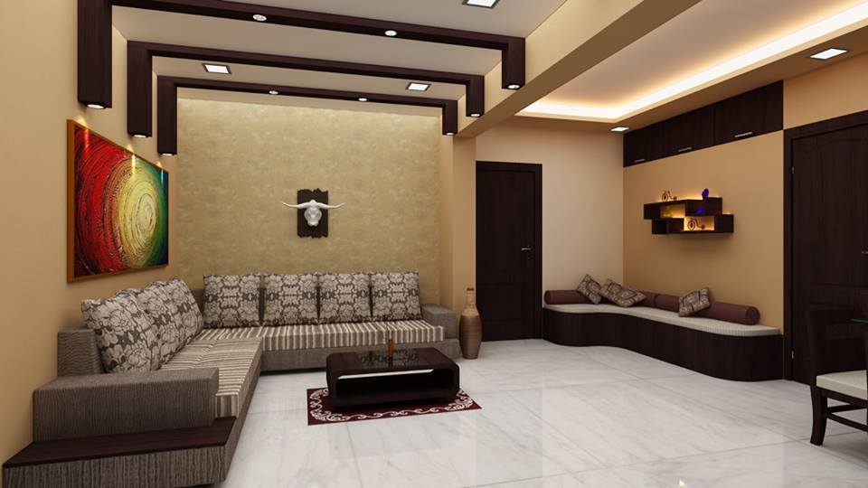 L-Shaped Sofa In Living Room With A Centre Table by Megha Jain Living-room Modern | Interior Design Photos & Ideas
