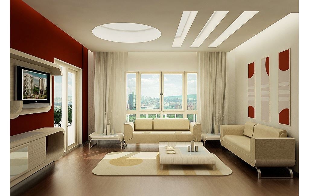 White Spacious Contemporary Living Room by Megha Jain Living-room Modern | Interior Design Photos & Ideas