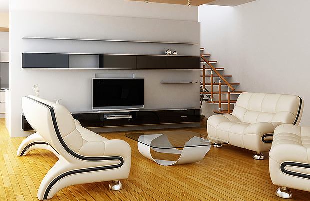 White Shaded Living Room With Comfortable Lounge Chairs by Megha Jain Living-room Contemporary | Interior Design Photos & Ideas