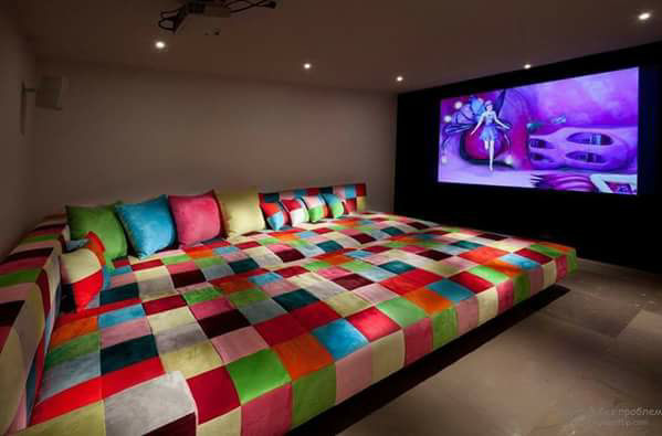 A Premium Contemporary Living Room With A Projector by Megha Jain Living-room Contemporary | Interior Design Photos & Ideas