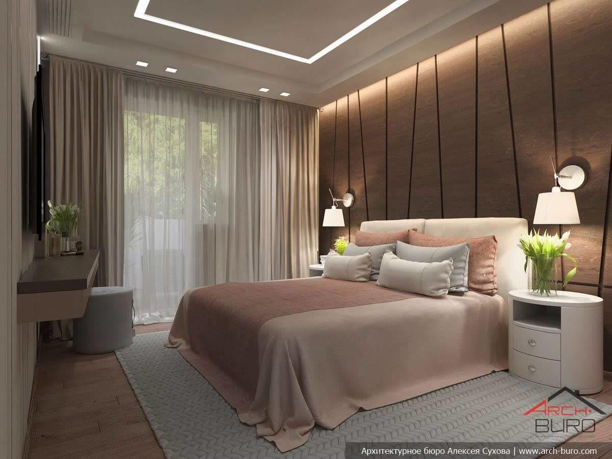 Peach Themed Bedroom With Fractured Wall Pattern by Ankur Tulsyan Bedroom Modern | Interior Design Photos & Ideas