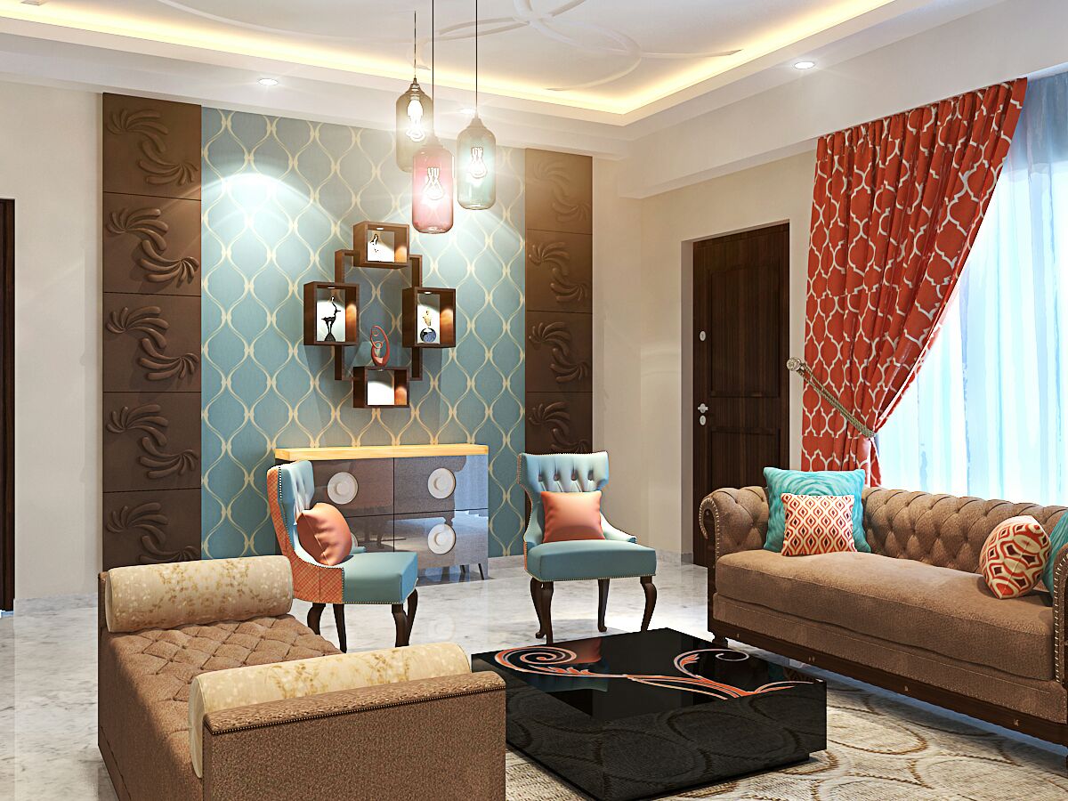 Neutral toned living room decor by Bhoomi Ink Architects Living-room Modern | Interior Design Photos & Ideas