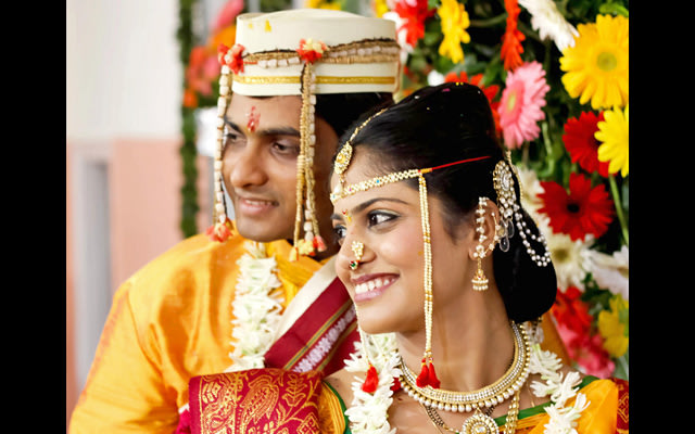 A smiling portrait of the bride and groom by Pankaj Rokade Photography Wedding-photography | Weddings Photos & Ideas