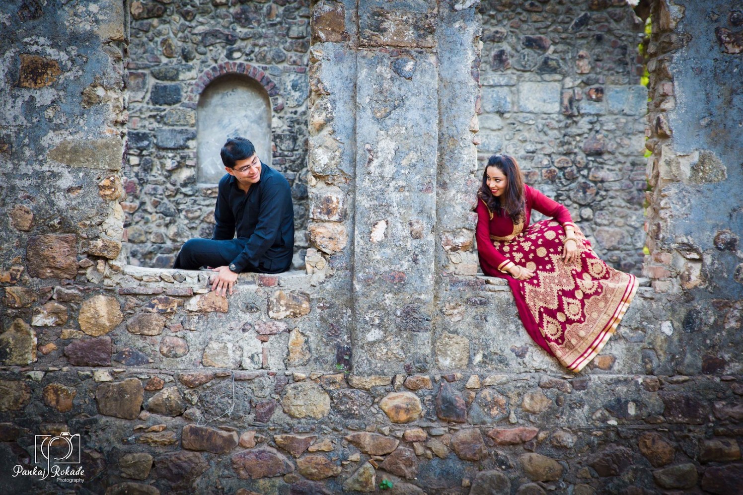 The smiling couple having a nice time at the fort by Pankaj Rokade Photography Wedding-photography | Weddings Photos & Ideas