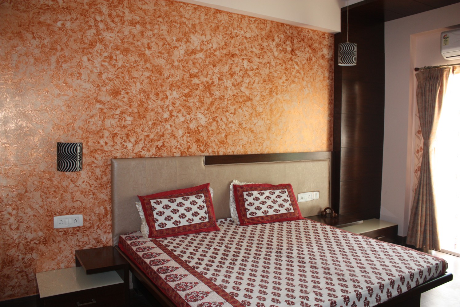 Orange themed master bedroom decor by The Plumeria Bedroom Modern | Interior Design Photos & Ideas