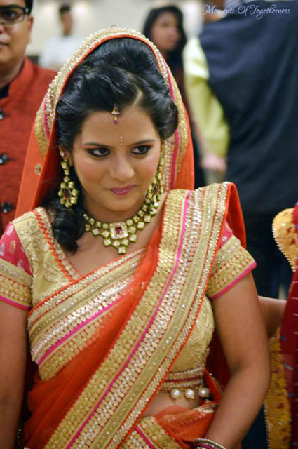 Bride Looking Resplendent in Orange and Gold Saree by Sourav Kumar Das Bridal-jewellery-and-accessories | Weddings Photos & Ideas