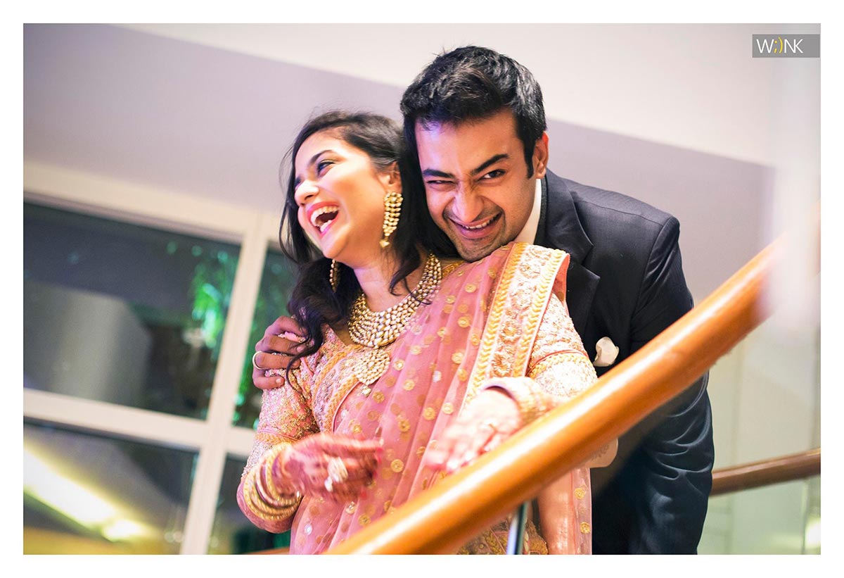 Fun bride and groom shot during their wedding reception by Wiink Wedding-photography | Weddings Photos & Ideas