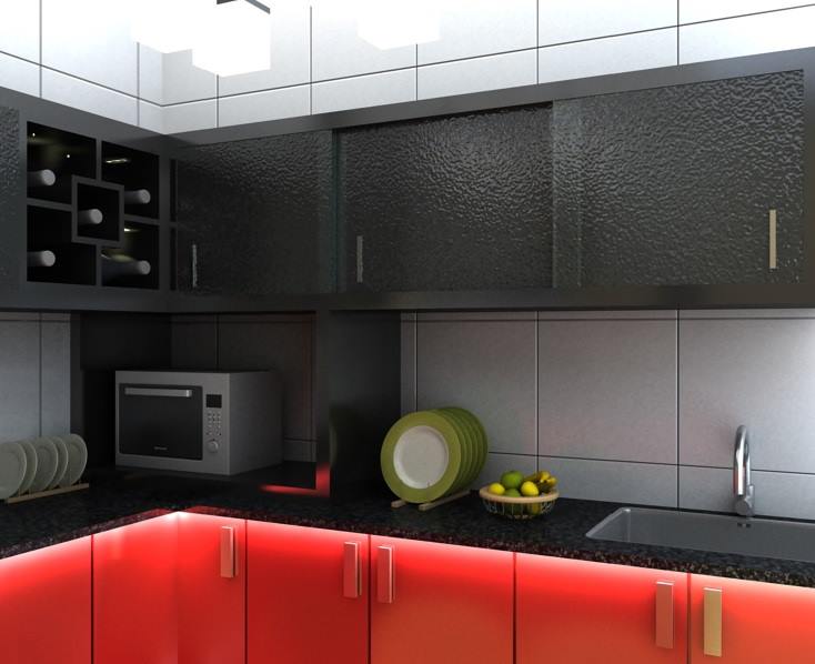 L-shaped modular kitchen by Unbox Design Studio Modular-kitchen Modern | Interior Design Photos & Ideas
