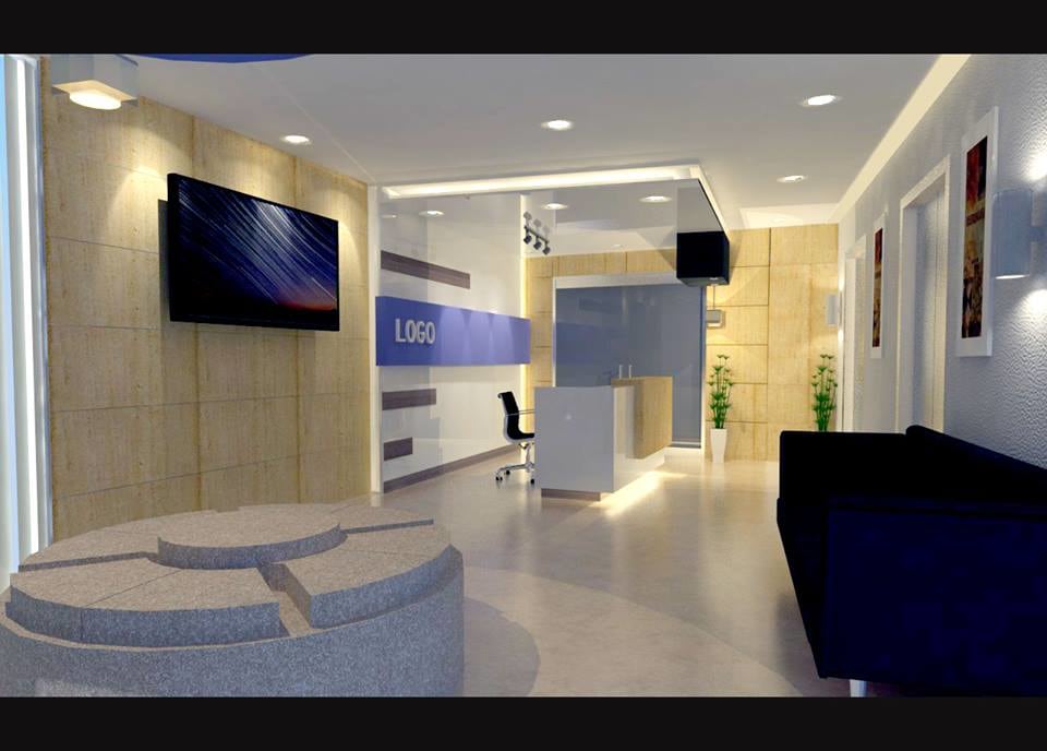 Plush office reception decor by Unbox Design Studio Modern | Interior Design Photos & Ideas