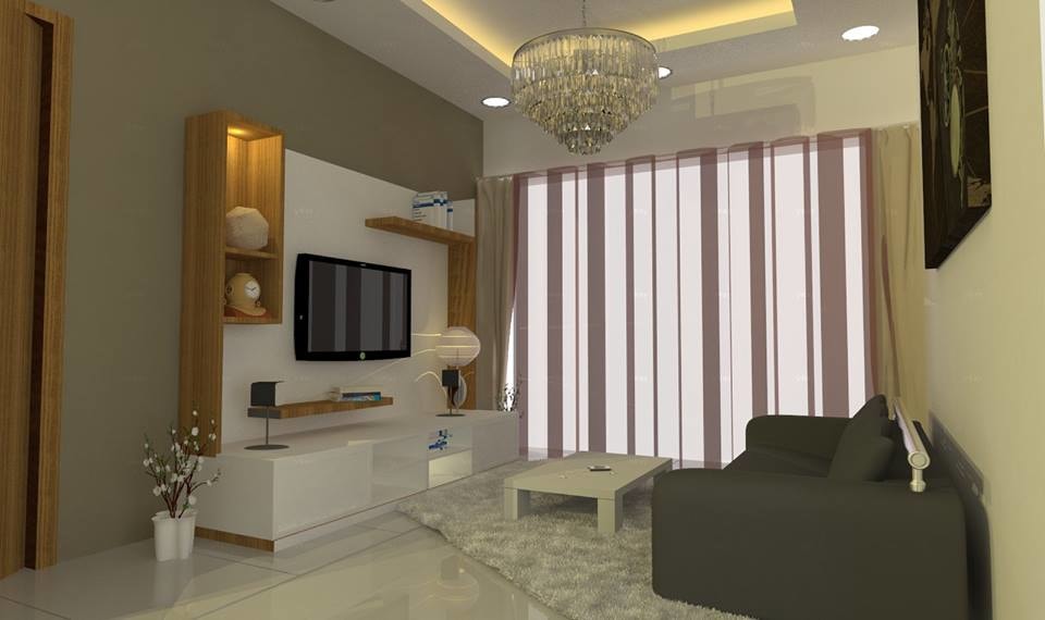 Plush living room decor by Unbox Design Studio Living-room Modern | Interior Design Photos & Ideas