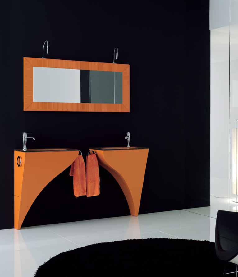 A modern orange and black themed bathroom by Bella Cucina Consultancy Bathroom | Interior Design Photos & Ideas