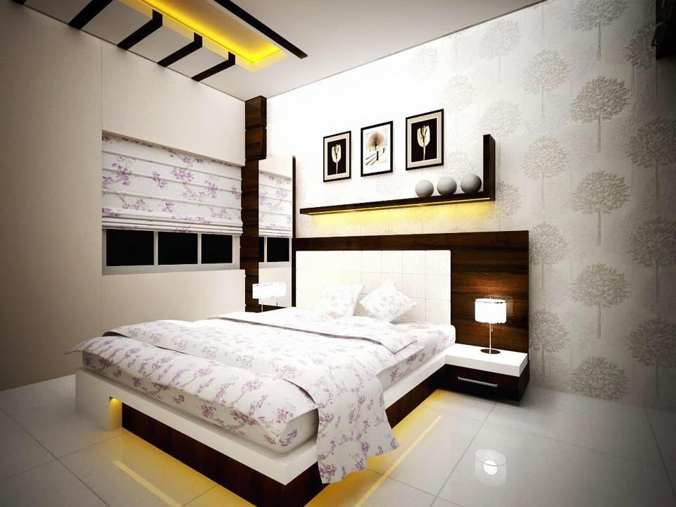 A modern master bedroom with wooden furniture by Bella Cucina Consultancy Bedroom | Interior Design Photos & Ideas