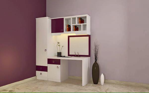 A standard white study table by Bella Cucina Consultancy Bedroom | Interior Design Photos & Ideas