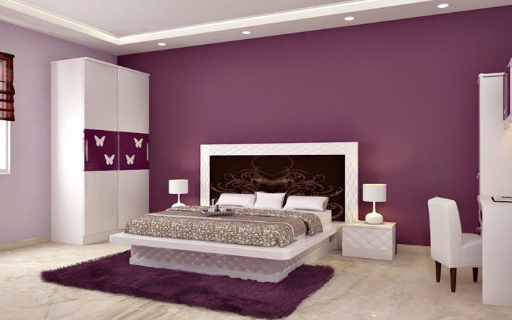 A modern master bedroom with mauve walls by Bella Cucina Consultancy Bedroom | Interior Design Photos & Ideas