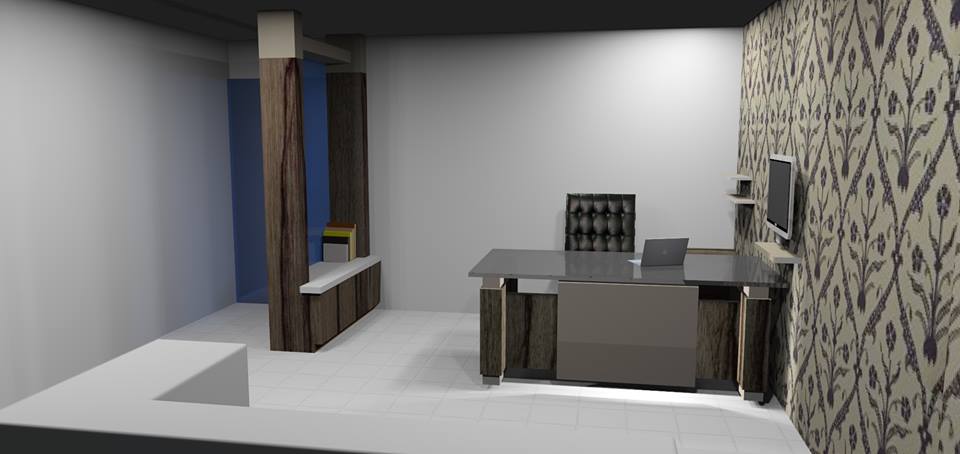 3D design of a minimalist office space by Bella Cucina Consultancy | Interior Design Photos & Ideas