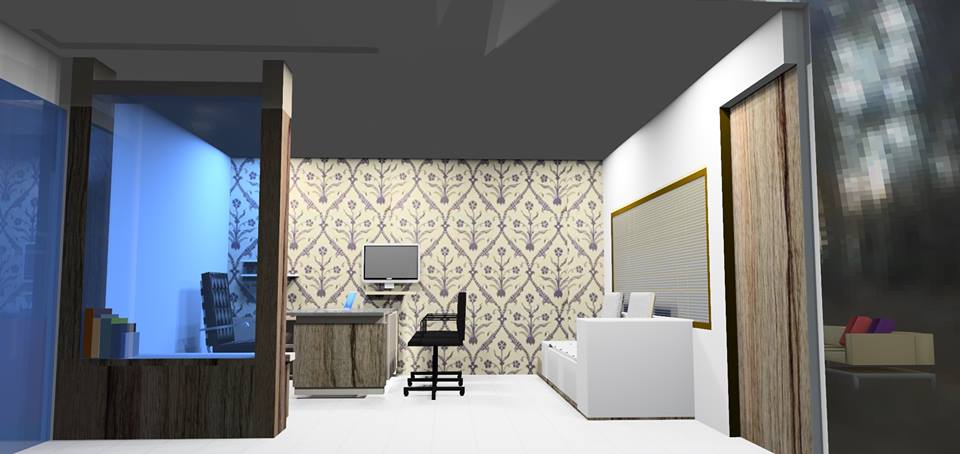 3D design of a minimalist office space by Bella Cucina Consultancy | Interior Design Photos & Ideas