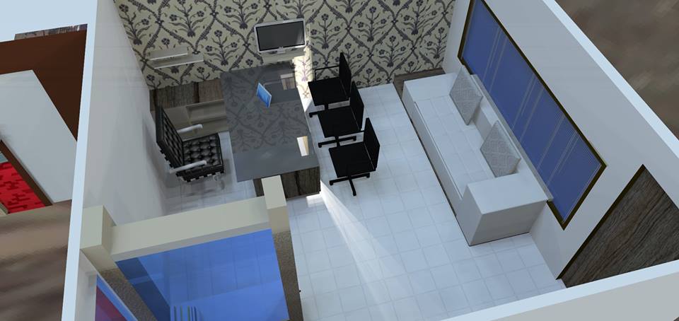 3D design of a cellular modern office space by Bella Cucina Consultancy | Interior Design Photos & Ideas