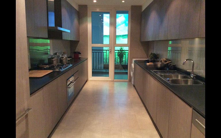3-D effect modular kitchen by Mansion Kitchen Modular-kitchen Modern | Interior Design Photos & Ideas