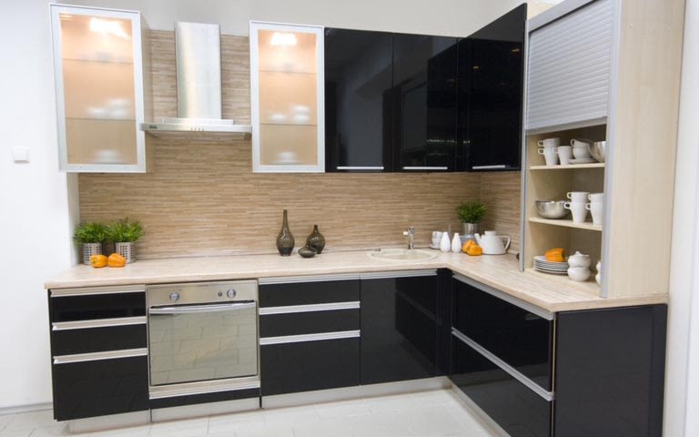 3-D effect modular kitchen by Mansion Kitchen Modular-kitchen Modern | Interior Design Photos & Ideas