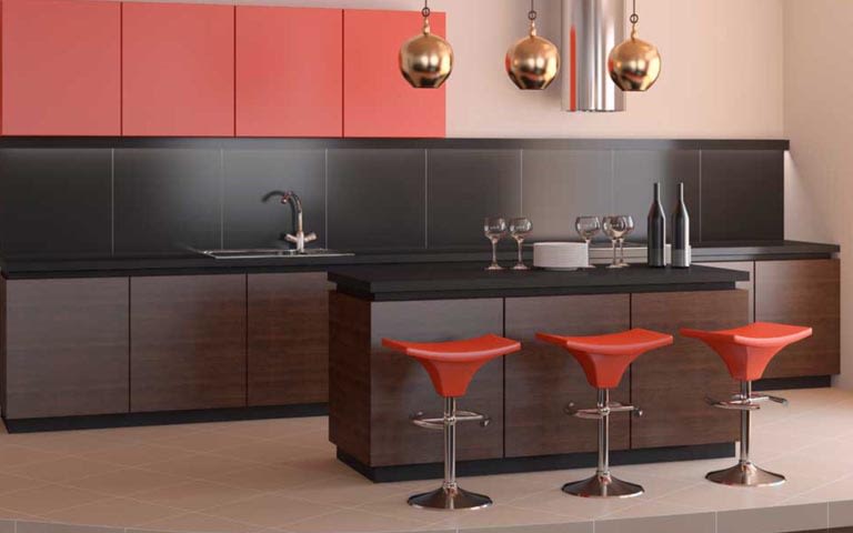 3-D effect modular kitchen by Mansion Kitchen Modular-kitchen Modern | Interior Design Photos & Ideas