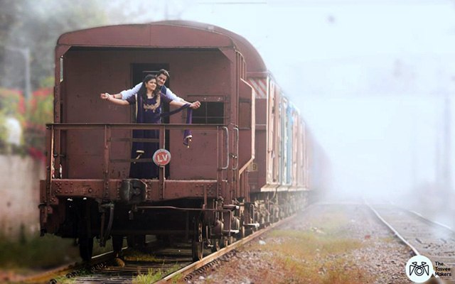 Elegant couple in a train by The Tasveer Makers Wedding-photography | Weddings Photos & Ideas