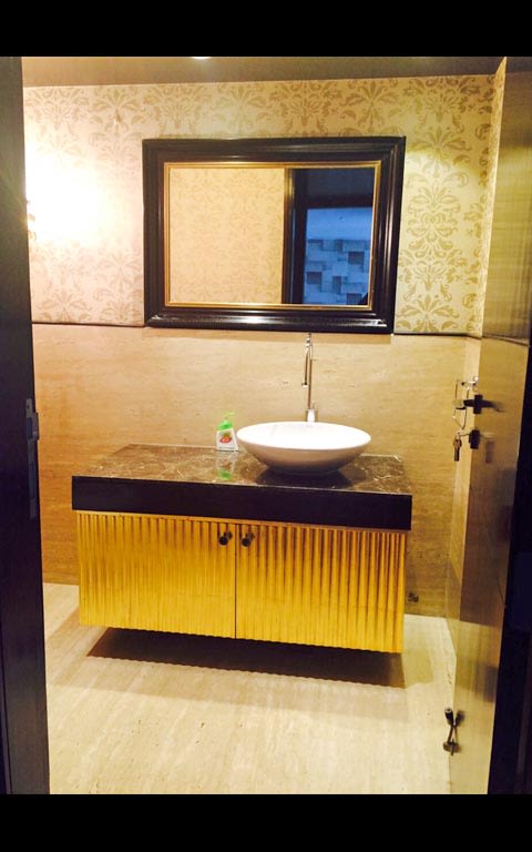 Bathroom With Gold Finish Cabinets by Ram Malhotra Bathroom Modern | Interior Design Photos & Ideas