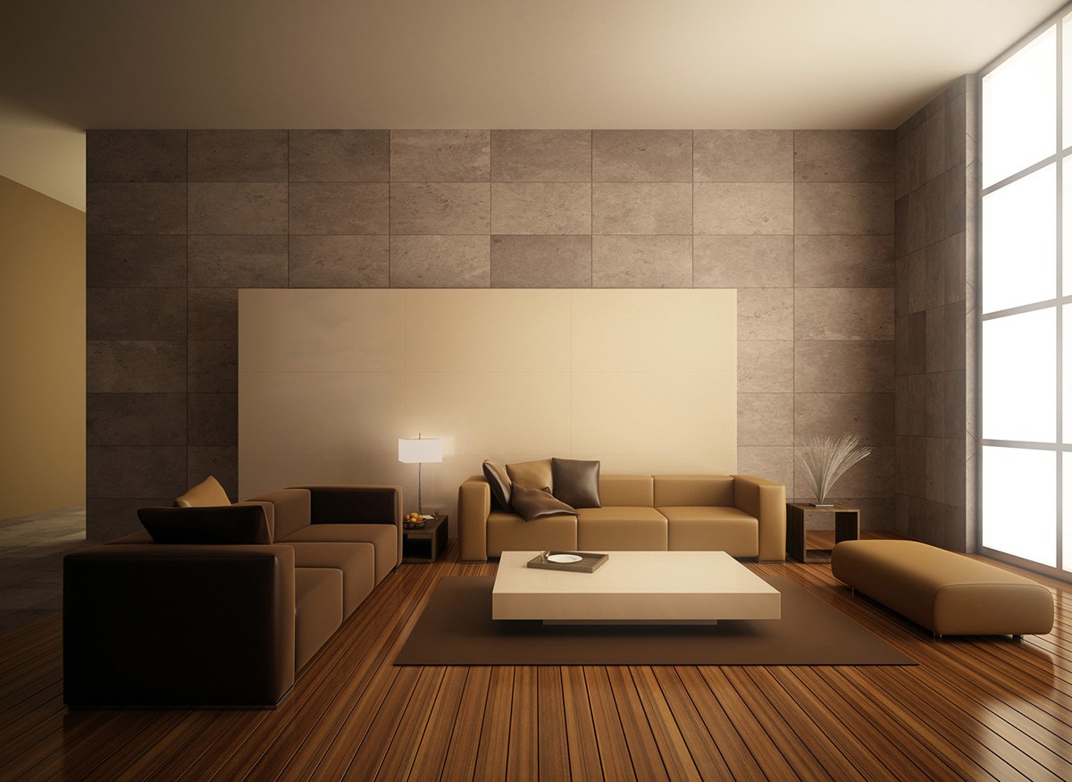 Wood finish modern living room decor by eb+D Living-room | Interior Design Photos & Ideas