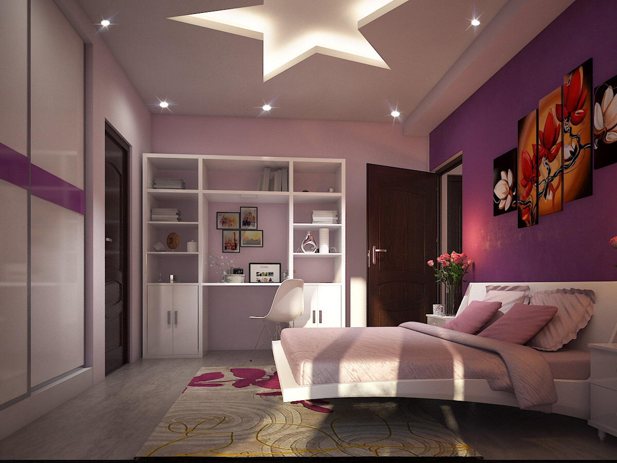 3-D effect master bedroom decor by Nature In My life Bedroom | Interior Design Photos & Ideas