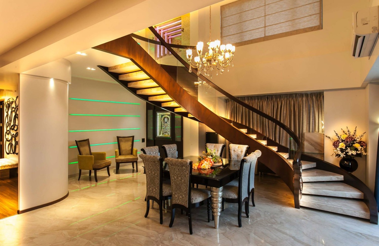 Royal living room stairway by Blue Arch Interiors Indoor-spaces | Interior Design Photos & Ideas