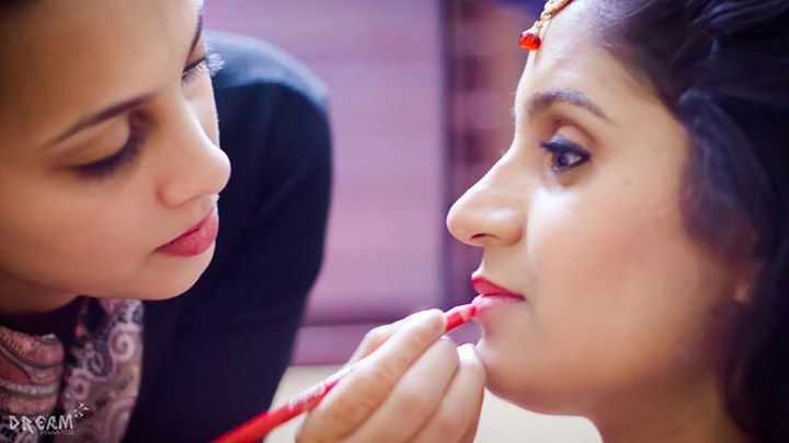 Bride getting ready shot by Raghavendra Bridal-makeup | Weddings Photos & Ideas