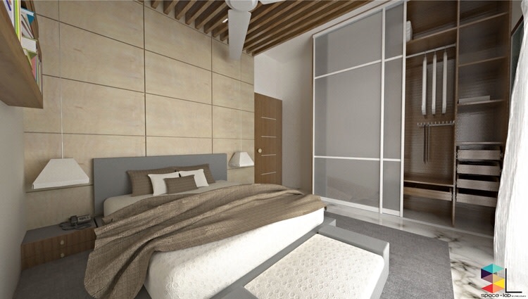 Elegant modern master bedroom decor by Space Lab Architecture Bedroom | Interior Design Photos & Ideas