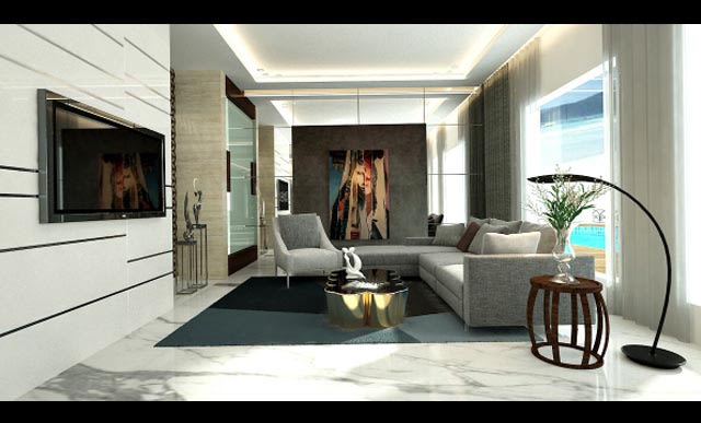 Gray toned living room decor by SR Xclusive Interiors & Design Living-room Modern | Interior Design Photos & Ideas