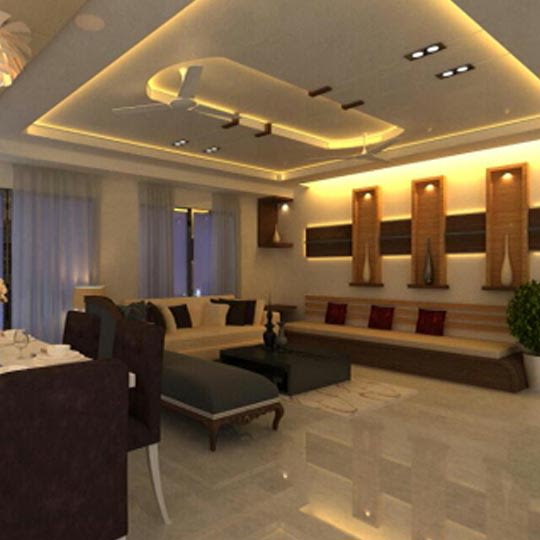 Plush gold theme living room decor by SR Xclusive Interiors & Design Living-room Modern | Interior Design Photos & Ideas