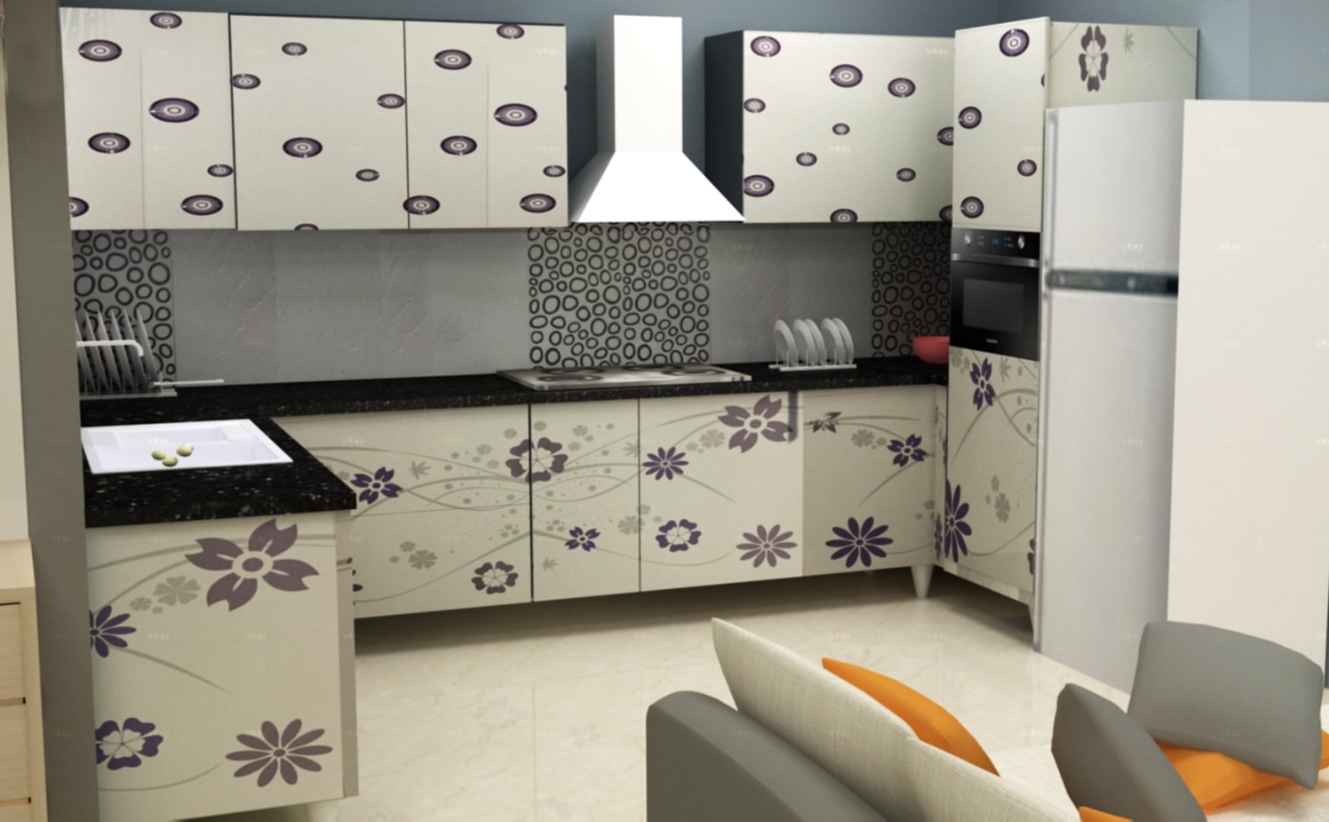 3D kitchen design by The Midas Touch Interiors Modular-kitchen | Interior Design Photos & Ideas