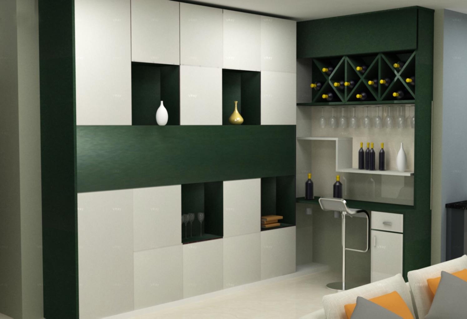 Modern bar area! by The Midas Touch Interiors Indoor-spaces | Interior Design Photos & Ideas