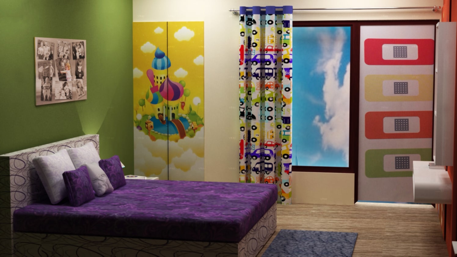 3D contemporary bedroom design by The Midas Touch Interiors