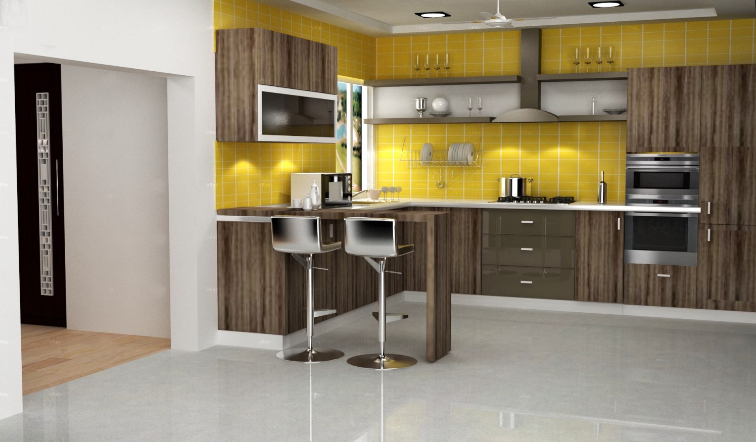 3D design of contemporary kitchen! by The Midas Touch Interiors Modular-kitchen | Interior Design Photos & Ideas