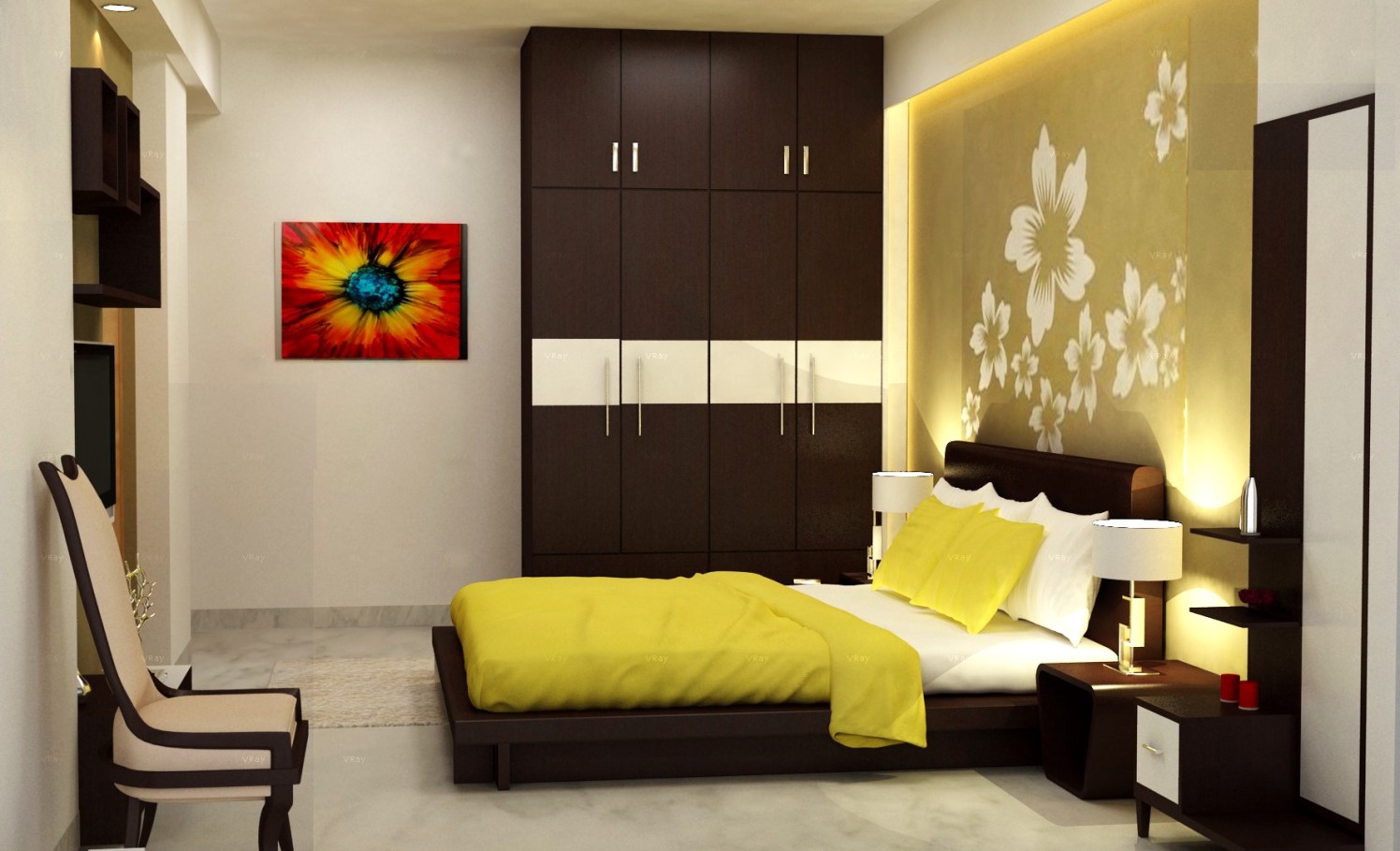 3D contemporary bedroom design by The Midas Touch Interiors Bedroom | Interior Design Photos & Ideas
