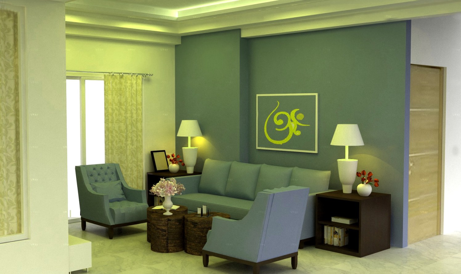 Living room 3D design! by The Midas Touch Interiors Living-room | Interior Design Photos & Ideas