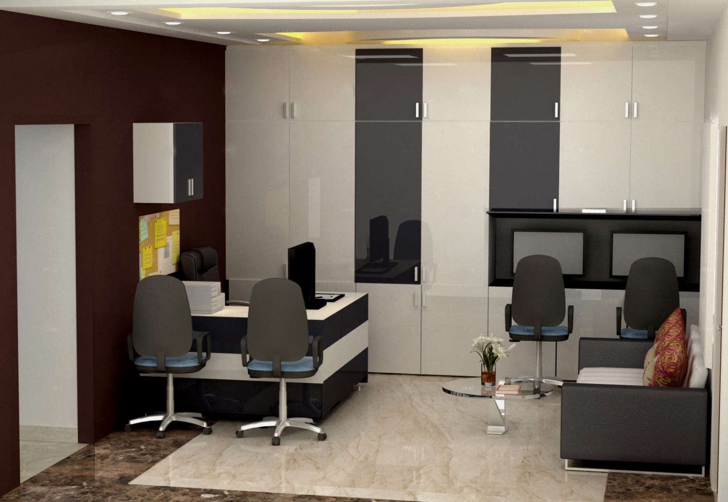 Modern office space! by The Midas Touch Interiors | Interior Design Photos & Ideas