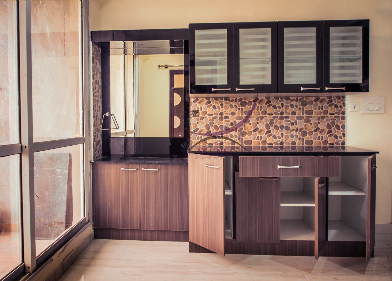 Kitchen Wooden Cabinets by Snigdha Ghosh Modular-kitchen Contemporary | Interior Design Photos & Ideas