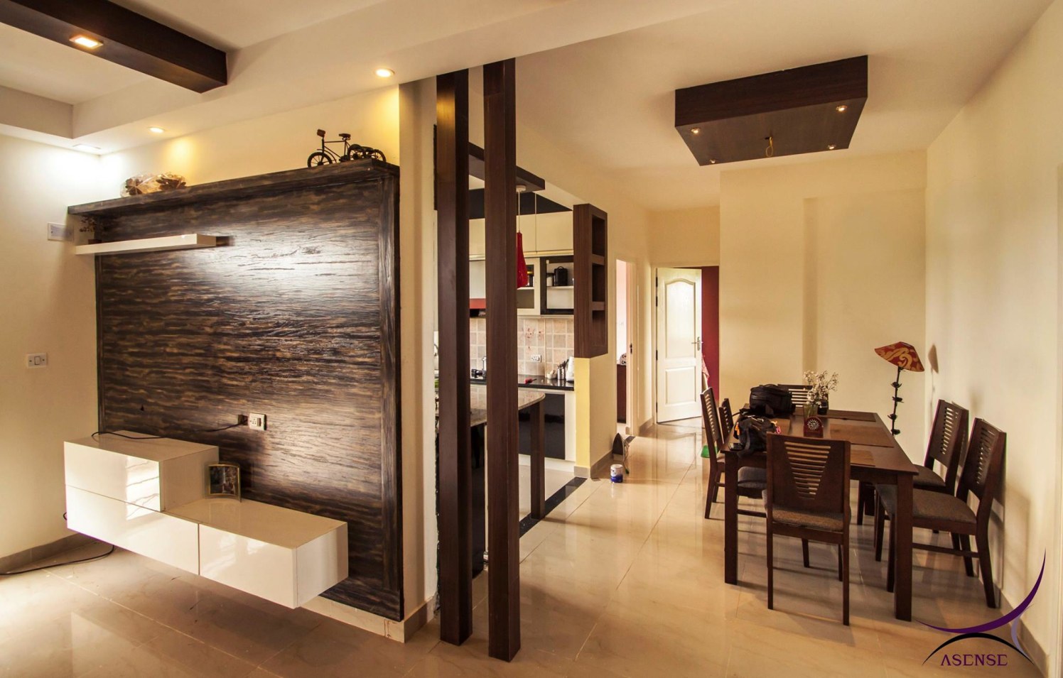 Hallway With Wooden Work by Snigdha Ghosh Indoor-spaces Contemporary | Interior Design Photos & Ideas