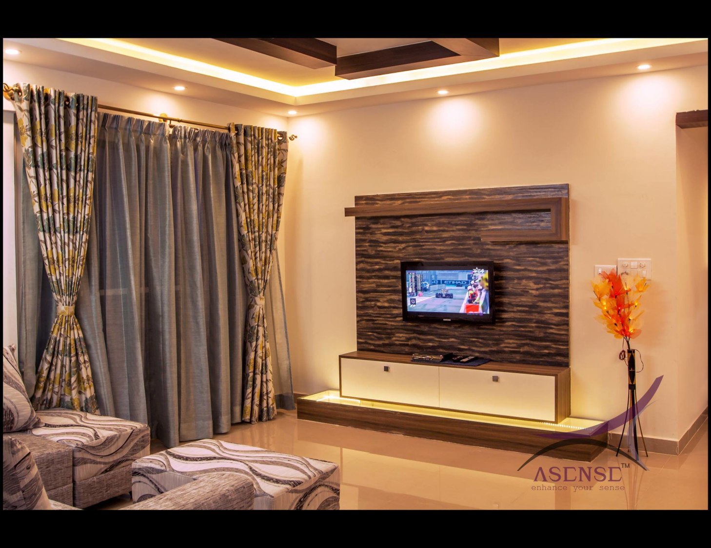 Dark Walnut Wooden Television Cabinet by Snigdha Ghosh Living-room Contemporary | Interior Design Photos & Ideas