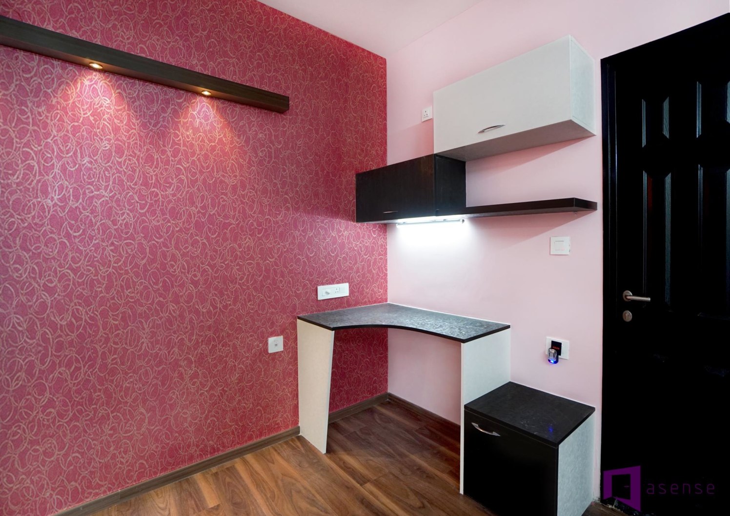 PinkThemed Study Table by Snigdha Ghosh Bedroom | Interior Design Photos & Ideas