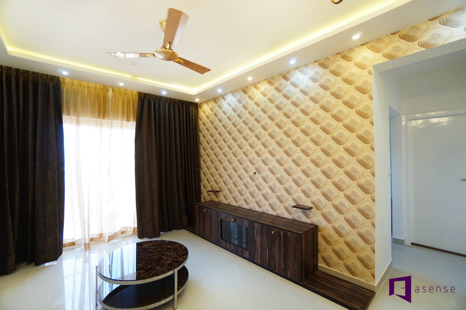 Living Room With Wooden Cabinet And Centre Tabl by Snigdha Ghosh Living-room Contemporary | Interior Design Photos & Ideas